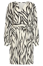 Knielange-Jurk-met-Zebra-Print-en-Ceintuur-in-Off-White-en-Zwart-Off-White-Black-2.webp