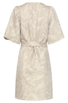 Korte-jurk-met-Bladprint-en-Lurex-stof-Dark-Sand-Gold-7.webp