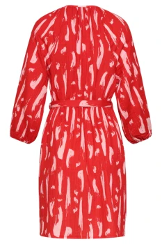 Dames-Jurk-Met-Abstracte-Streep-Print-In-Rood-Met-Roze-Red-Pink-14.webp